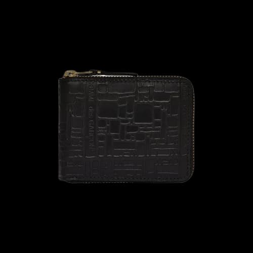Comme des Garçons Wallet Embossed Logo Full Zip Around Wallet 'Black'