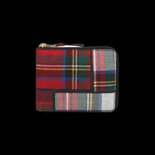 Comme des Garçons Wallet Tartan Patchwork Group Wallet 'Red'