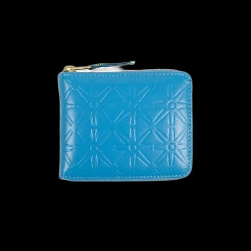 Comme des Garçons Leather Star Embossed Small Wallet 'Blue'