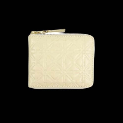 Comme des Garçons Leather Stars Embossed Small Wallet 'Ivory'
