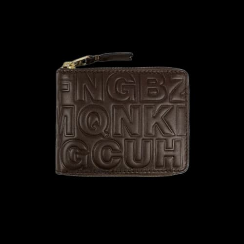 Comme des Garçons Leather Letter Embossed Small Wallet 'Brown'