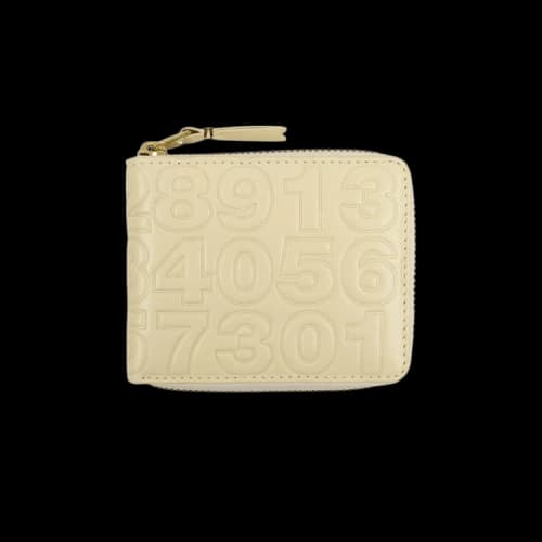 Comme des Garçons Leather Number Embossed Small Wallet 'Ivory'