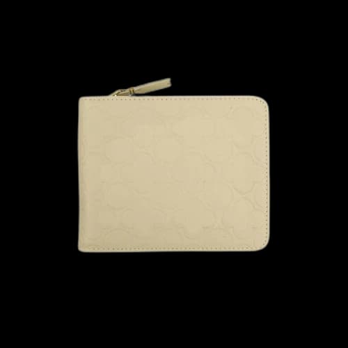 Comme des Garçons Leather Clover Cardholder Zip Around Wallet 'Ivory'