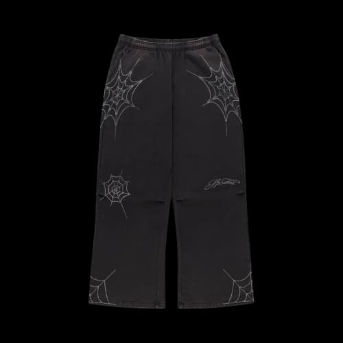 Sp5der Rhinestone Web Sweatpant 'Black'