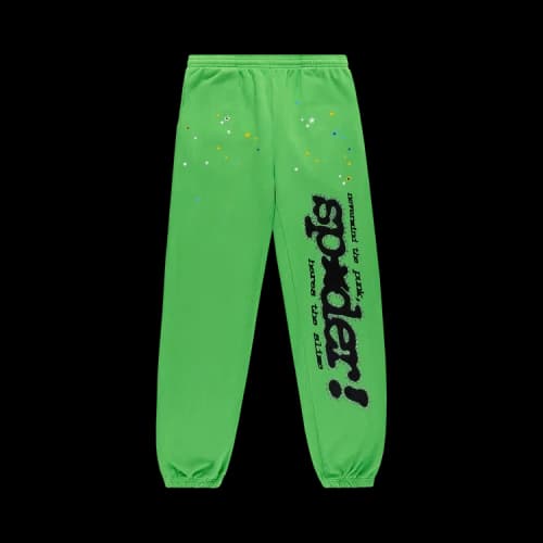 Sp5der Punk V2 Rhinestone Sweatpant 'Bright Green'