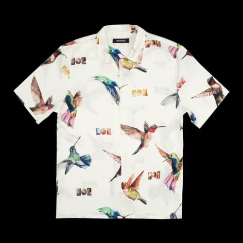 Nahmias Silk Bleacher Litter Short-Sleeve Shirt 'Ivory'