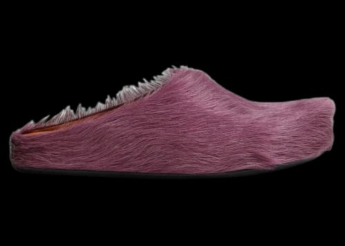 Marni Long Hair Calfskin Fussbett Sabot Mule Prune Violet