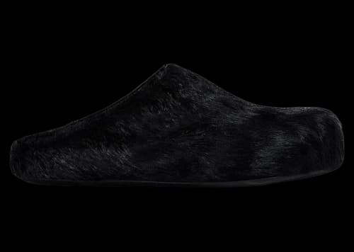 Marni Long Hair Calfskin Fussbett Sabot Mule Black