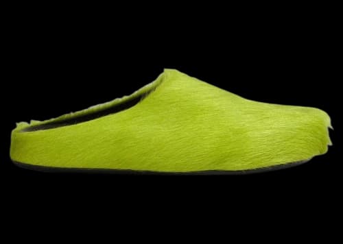 Marni Long Hair Calfskin Fussbett Sabot Mule Light Lime