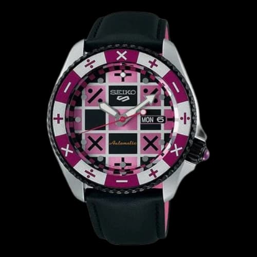 Seiko SEKIO 5 Sport Winds Of JOJO's Bizarre Adventure Trish Una Mechanical Black/Pink
