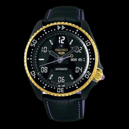 Seiko SEKIO 5 SPORTS JOJO's Bizarre Adventure Golden Wind Leone Abaccio Mechanical Black