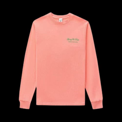 Sporty & Rich Script Logo Long-Sleeve T-Shirt 'Salmon/Kelly'