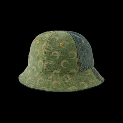 Marine Serre Denim Bell Hat 'Green'