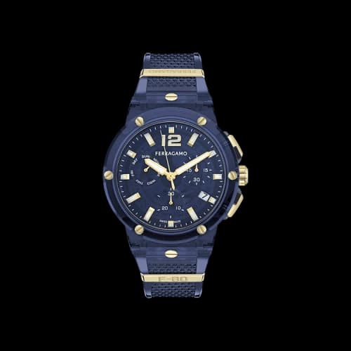 Ferragamo F-80 Translucent Chronograph Watch 'Blue'
