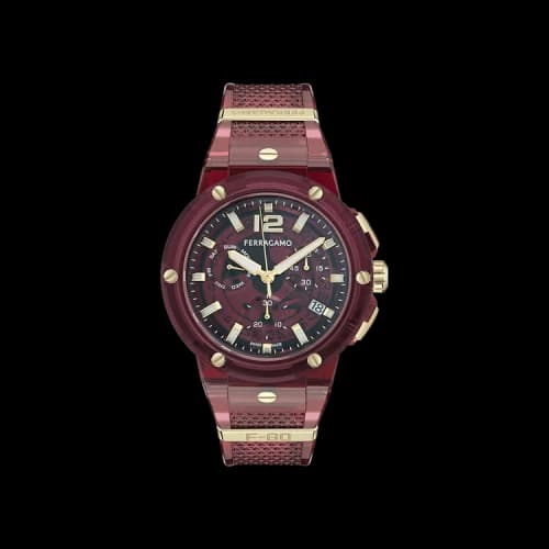 Ferragamo F-80 Translucent Chronograph Watch 'Red'
