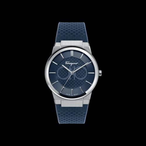 Ferragamo Sapphire Silicon Watch 'Stainless Steel'