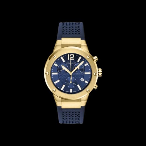 Ferragamo F-80 Chrono Silicone Watch 'Gold'