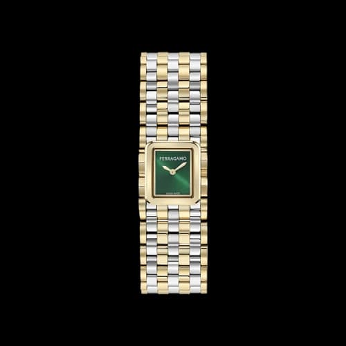 Ferragamo Manchette Bracelet Watch 'Two Tone'