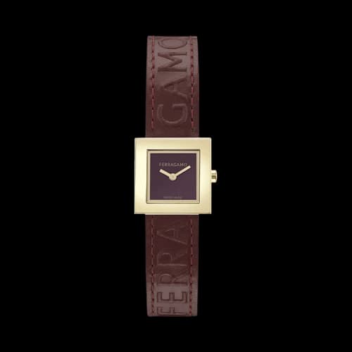 Ferragamo Portrait Leather Watch 'Gold'