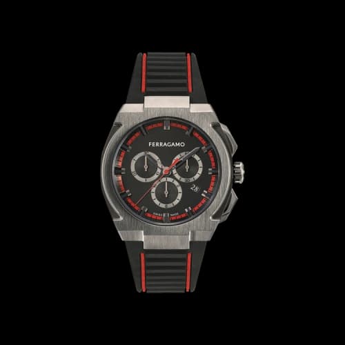 Ferragamo Supreme Chrono Silicone Watch 'Gun'