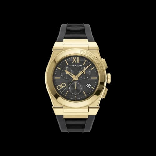 Ferragamo Vega Chrono Silicone Watch 'Gold'