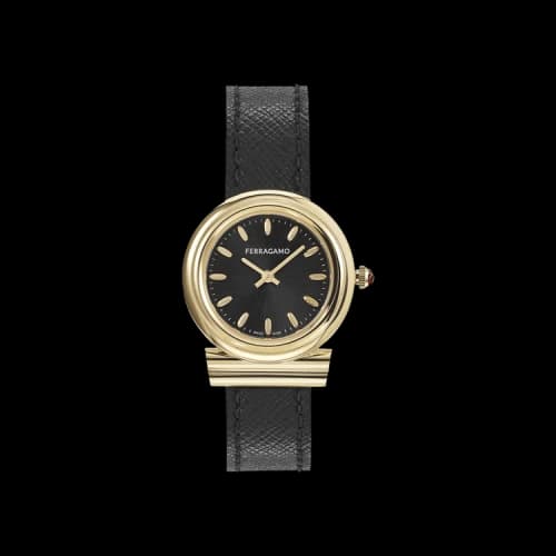 Ferragamo Gancini Leather Watch 'Gold'