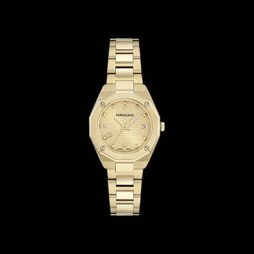 Ferragamo Edge Diamond Watch 'Gold'