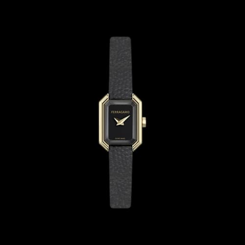 Ferragamo Crystal Petite Leather Watch 'Gold'
