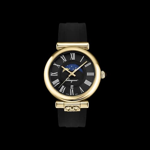 Ferragamo Ora Moonphase Silicone Watch 'Gold'