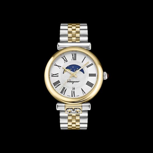 Ferragamo Ora Moonphase Bracelet Watch 'Two-Tone'
