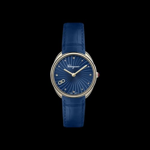 Ferragamo Cuir Strap Watch 'Gold'