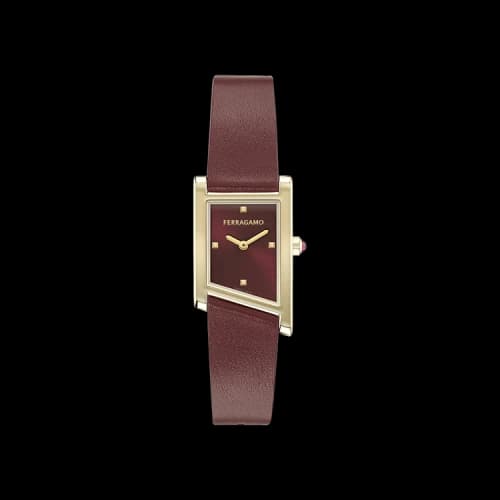 Ferragamo Asymetrique Leather Watch 'Gold'