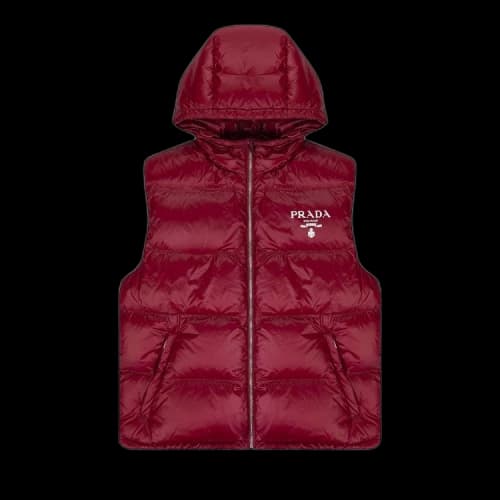 Prada Logo Padded Vest 'Red'