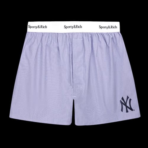 Sporty & Rich Yankees Serif Boxer 'White/Light Blue Stripe/Navy'