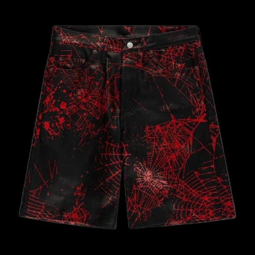 Sp5der V2 Web Leather Shorts 'Black'