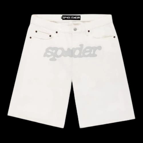Sp5der V3 Logo Denim Short 'White'