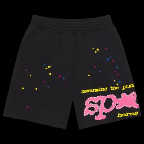 Sp5der Punk V2 Sweatshort 'Black'