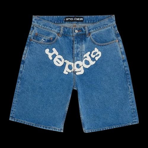 Sp5der OG Logo Denim Short 'Blue'