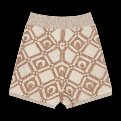 Marine Serre Chunky Jacquard Knitted Shorts 'Beige'