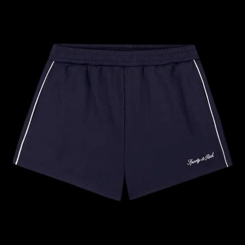 Sporty & Rich Signature Logo Retro Track Shorts 'Dark Navy'