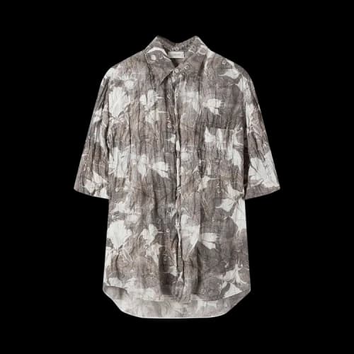 Lemaire Regular Short-Sleeve Shirt 'Chalk/Black'