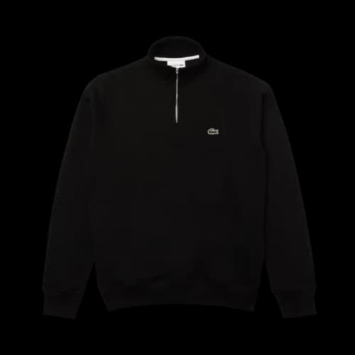 Lacoste Zip-Up High Neck Interlock Sweatshirt Black
