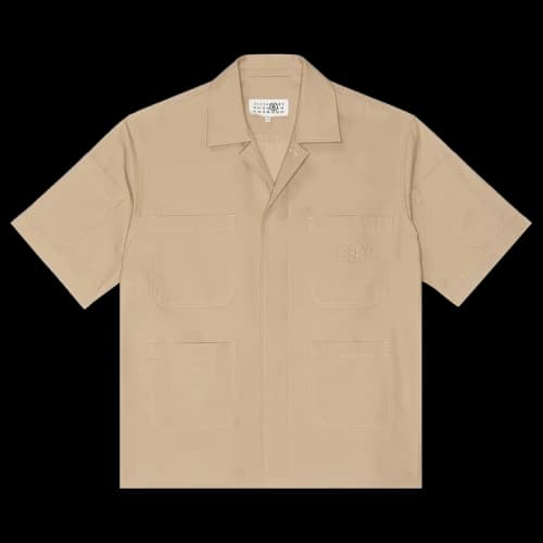MM6 Maison Margiela Gabardine Short-Sleeve Shirt 'Sand Beige'
