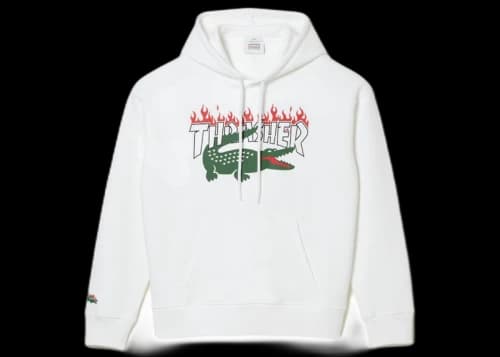 Lacoste x Thrasher Oversized Sweat Hoodie White