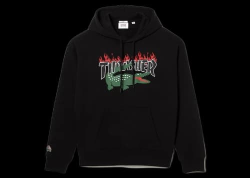 Lacoste x Thrasher Oversized Sweat Hoodie Black