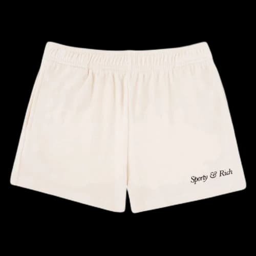 Sporty & Rich Italic Logo Embroidered Short 'Cream/Navy'