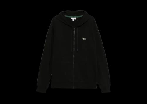 Lacoste Classic Fit Zipped Fleece Hoodie Black