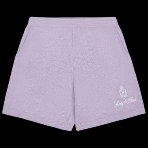 Sporty & Rich Vendome Cashmere Short 'Soft Lilac/White'