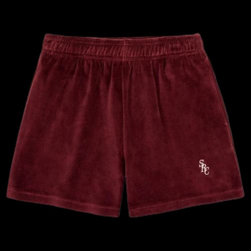 Sporty & Rich SRC Velvet Shorts 'Merlot'