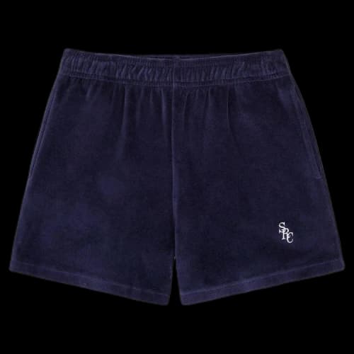 Sporty & Rich SRC Velvet Shorts 'Navy'